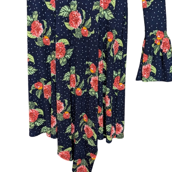 ASOS Floral Mini Dress with Hanky Hem and Frill Cuff Size 10 - Picture 5 of 11